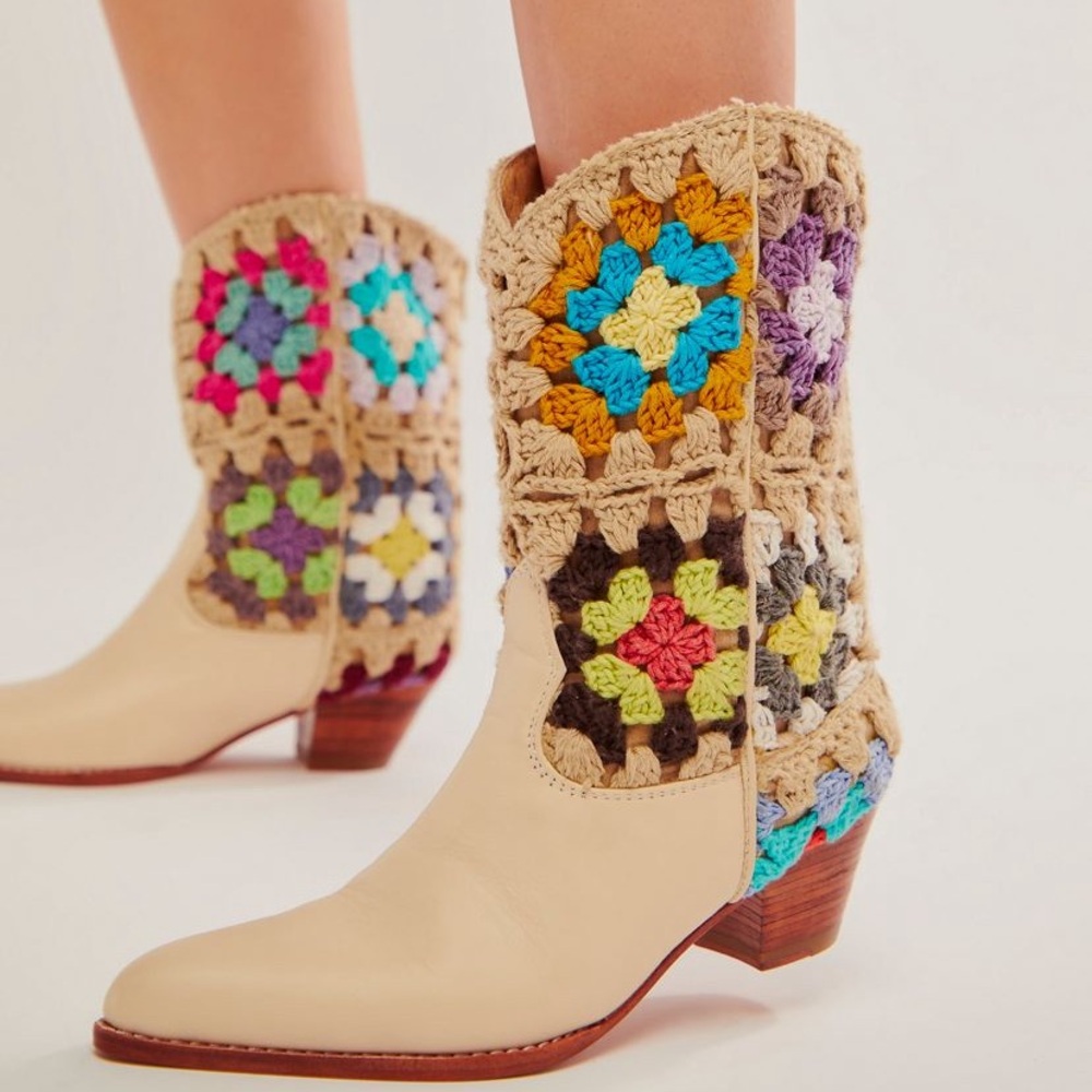 NIB Free People X Selina Crochet Cowboy Boots